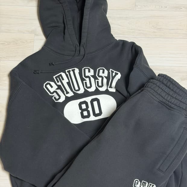 스투시80 릴렉스핏 기모 후드티 바지 세트
