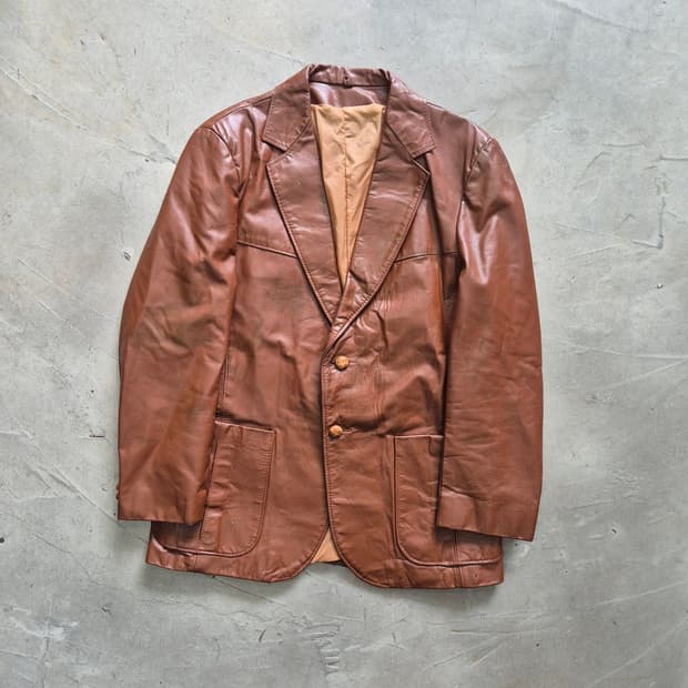 80's Sears 레더 웨스턴 블레이저 자켓