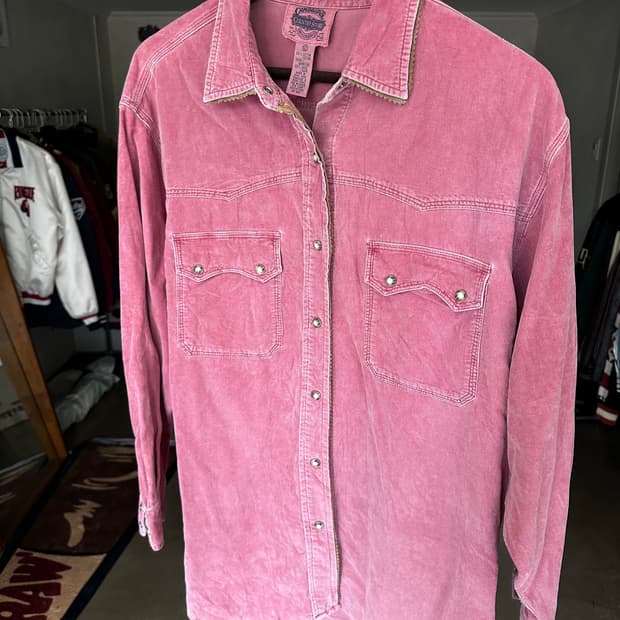 CAMBRIDGE COUNTRY STORE 핑크 코듀로이 웨스턴 셔츠
