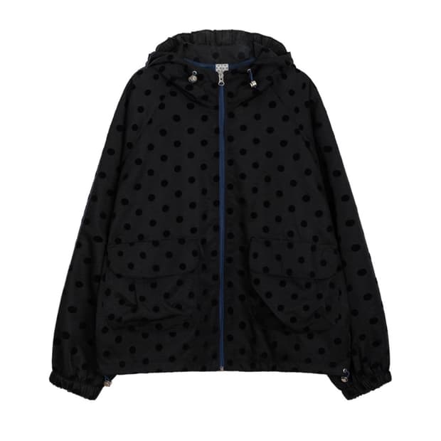 오헤시오 dot frill hooded windbreaker jumper