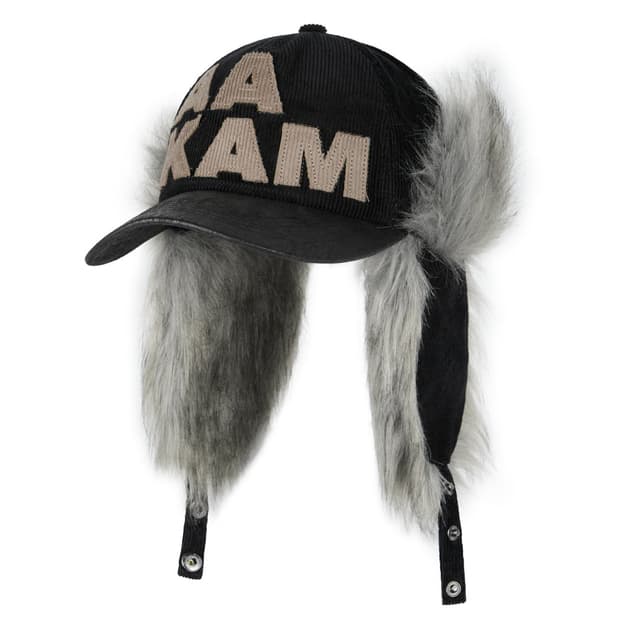 아캄 Leather Mixed Trapper Cap