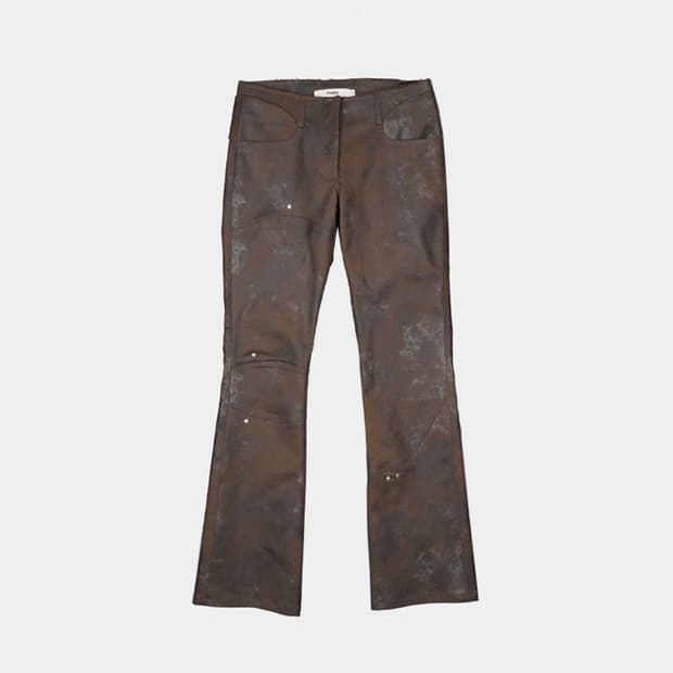 LOW WAIST ASYMMETRY LINE FLARE PANTS