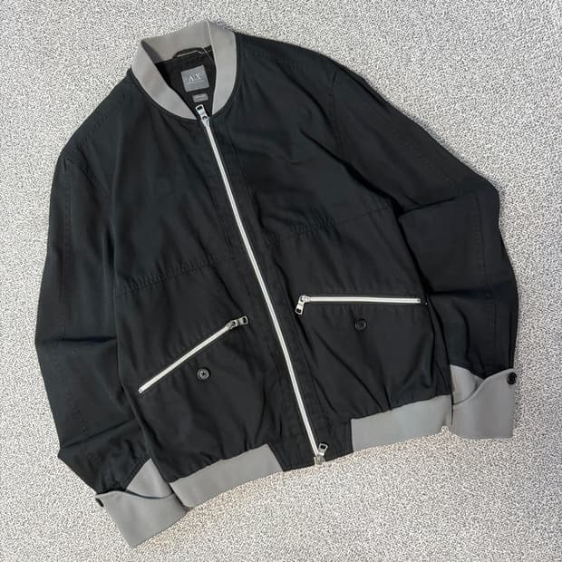 아르마니 익스체인지 투웨이 코튼 집 자켓