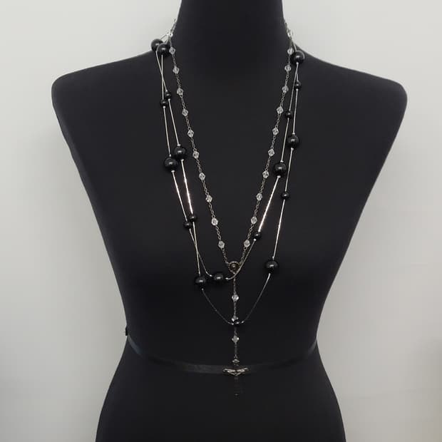 rosario cross necklace set