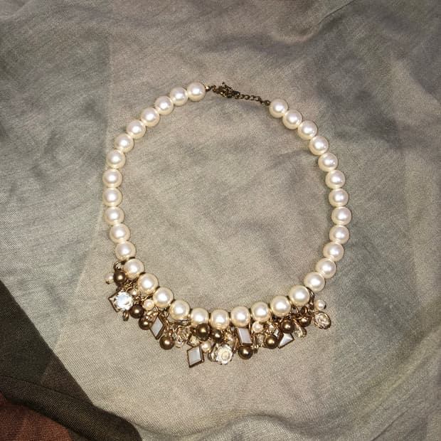빈티지 진주 골드 드롭 목걸이 오리엔탈 펑크 갸루 긱시크