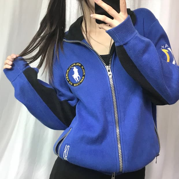 Polo 폴로 랄프로렌 빅포니 넘버링 블루컬러 코튼 집업