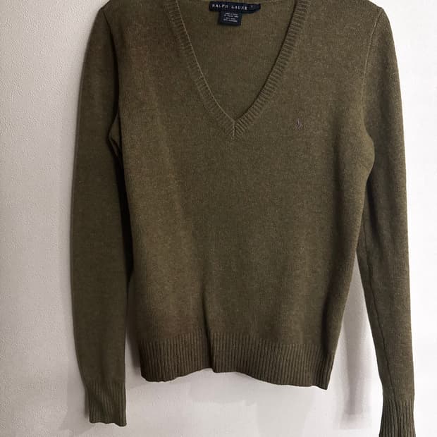 랄프로렌 캐시미어 브이넥 니트