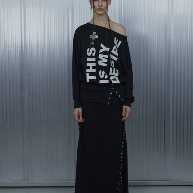 셋업이엑스이 볼드 레터링 루즈 탑 블랙