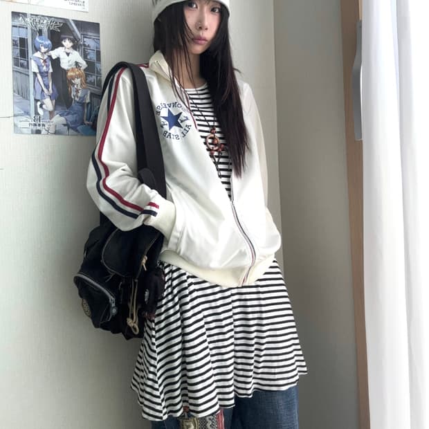 개귀여운 빈티지 패치 배기 데님