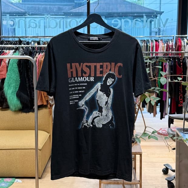 히스테릭 글래머 블랙 바이크걸 하프티 