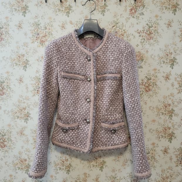 MICHAA 핑크 트위드 자켓 44