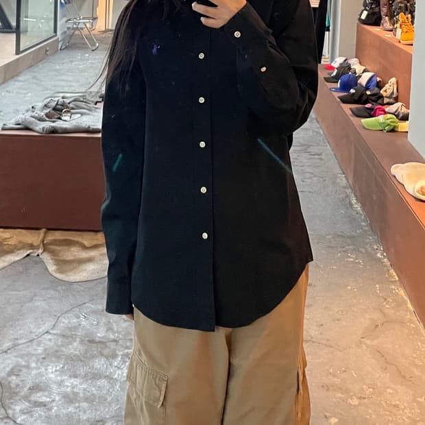 폴로 랄프로렌 퍼플 포니 블랙 셔츠 H614