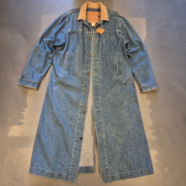 80s 리바이스 데님 롱 코트