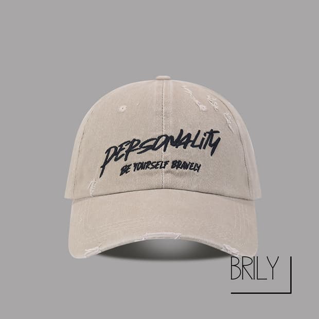 [Unisex] Personality 빈티지로고 자수 피그먼트 워싱 볼캡