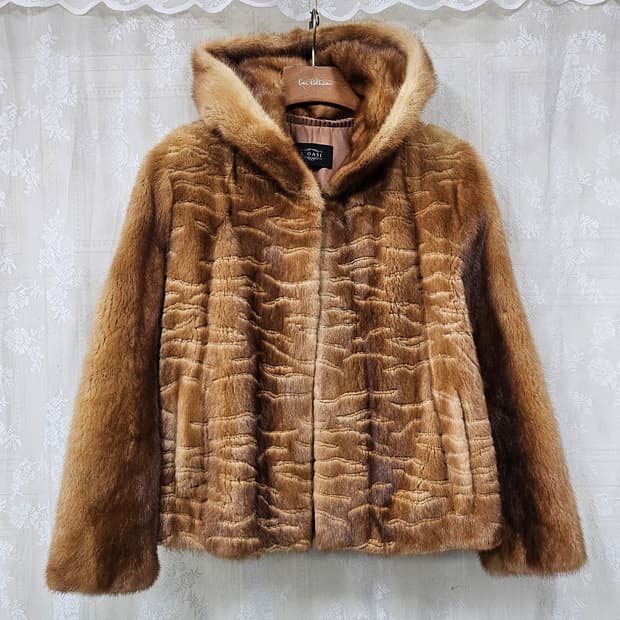 통밍크 후드 점퍼코트