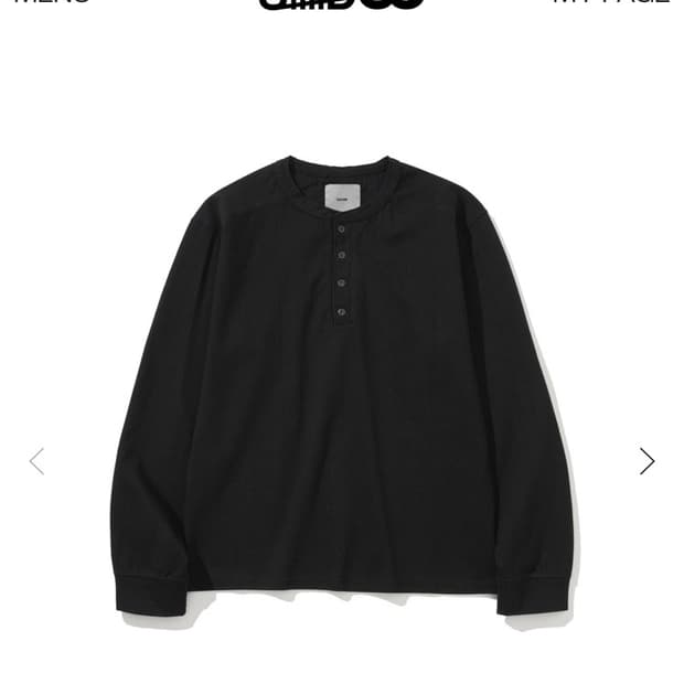 시도 헨리넥 롱슬리브 블랙 3사이즈