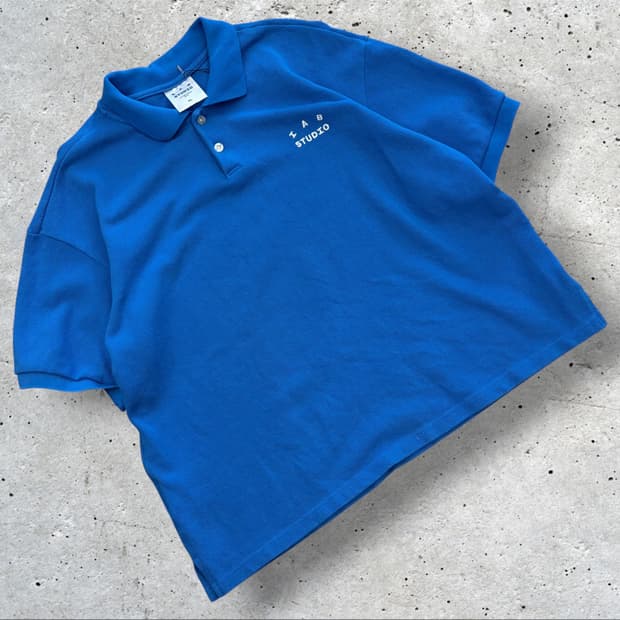 [XL] 아이앱 스튜디오 크롭 피케 셔츠 블루 - 23FW D862