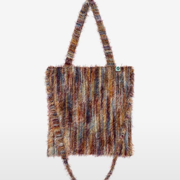 헤레틱 KNIT STRIPE TOTE BAG / orange