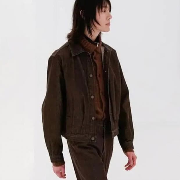 오라리 21aw 브라운 데님 블루종