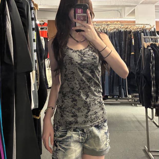 M)Japanese vintage 여성 y2k 타이다이 나시