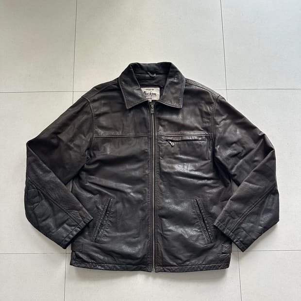 90s 프랑스생산 빈티지 플뢰르드뽀 버팔로 가죽 스포츠 자켓 M