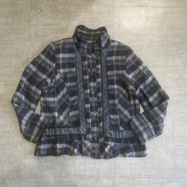 일본빈티지 Cutcetion 하구미모리걸 바선생페어리 체크블라우스자켓