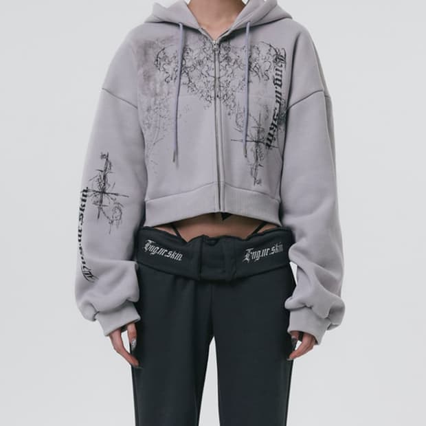 허그유어스킨 후드집업 그레이