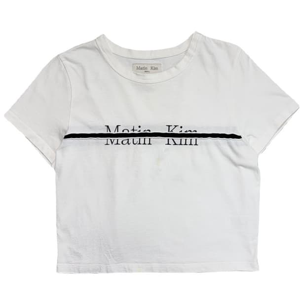  MATIN KIM 로고 컷티드 크롭탑 M
