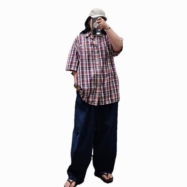 USA Converse 쿨 체크 반팔셔츠