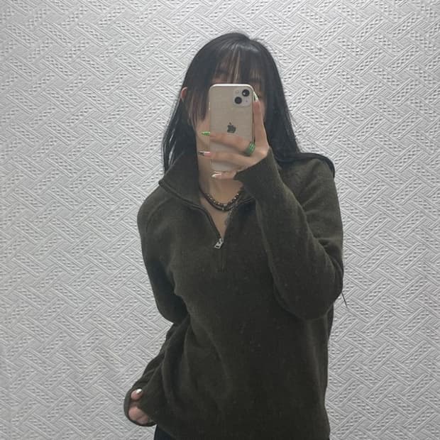 유니클로 X JW앤더슨 수플레얀 반집업 울혼방 니트 S C08881