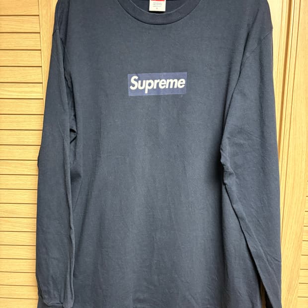 20FW 슈프림 박스로고 롱슬리브 네이비