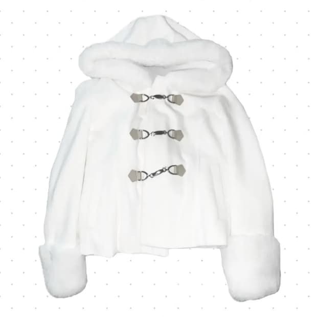 세실맥비 화이트 퍼 숏코트 stc 진리 빈티지 히메갸루