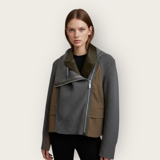 2/ 사카이 22FW 수트 레이어드 니트 자켓