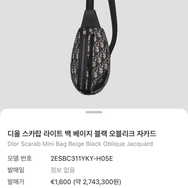 디올 스카랍 라이트 미니백