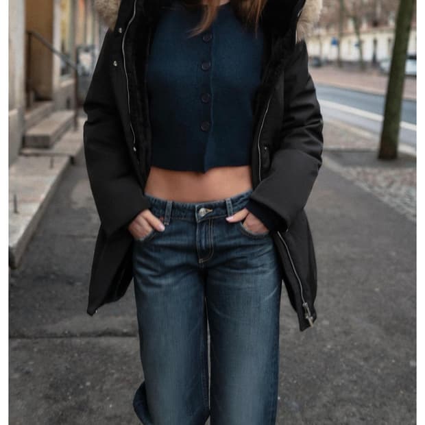 자라 JEANS TRF WIDE LEG로우라이즈