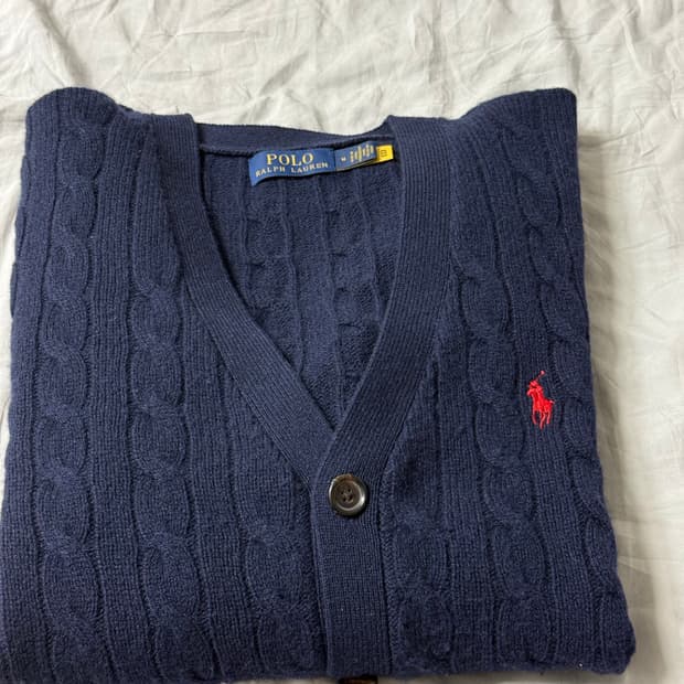 폴로 울 꽈배기 가디건 [M]