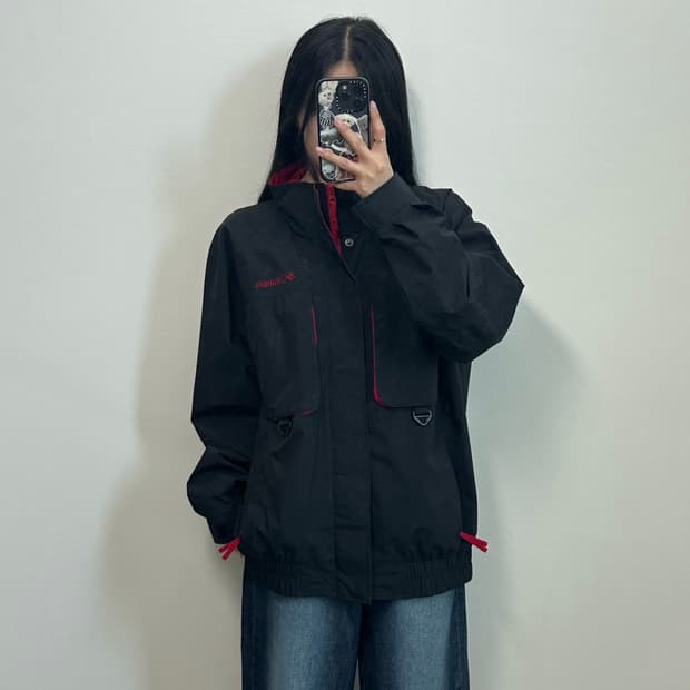 컬럼비아 블랙 유틸리티 바람막이 자켓
