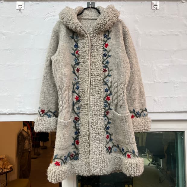 Handmade 핸드메이드 롱 후드 가디건