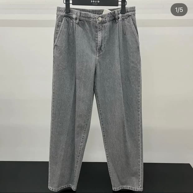 [36] 솔리드옴므 23ss 그레이 밴딩 데님 팬츠