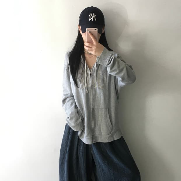 갭 빅로고 후드집업