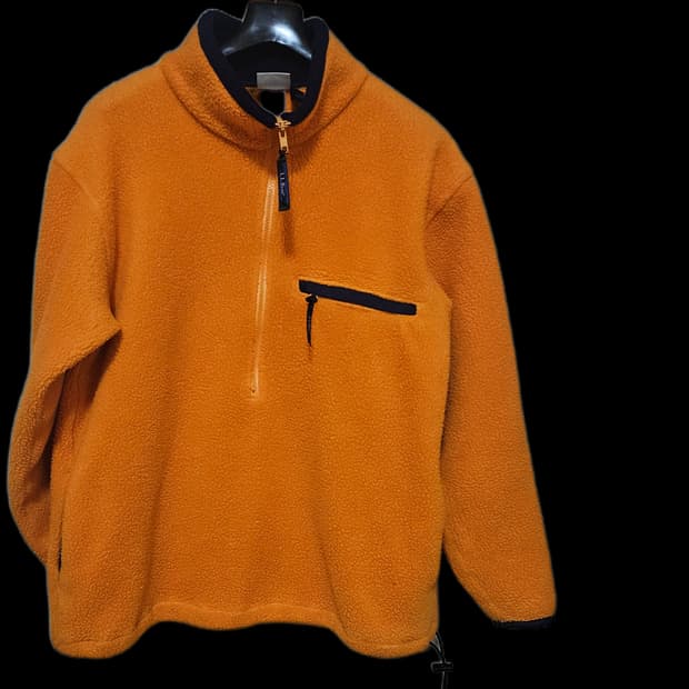 80-90s LL bean 엘엘빈 쿼터집 딥파일 플리스 l-xl 오렌지