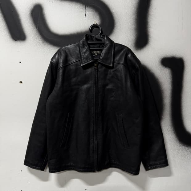 VTG 빈티지 빅사이즈 100% 카우하이드 퀼팅 싱글 집업 소가죽 자켓