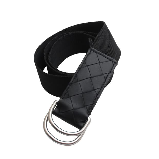 보테가베네타 블랙 위빙 D링 패브릭 벨트