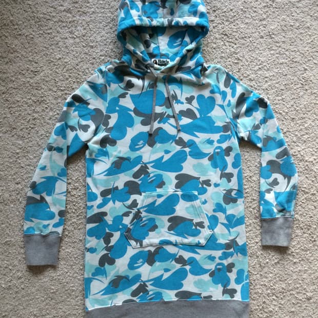 초희귀 베이프 하트 카모 후드 원피스 맨투맨 미니 원피스