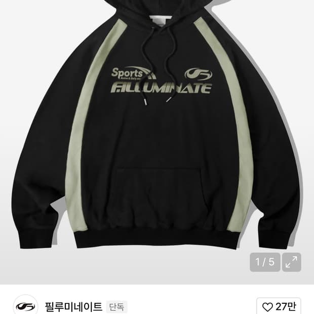 필루미네이트 후드티 블랙 L