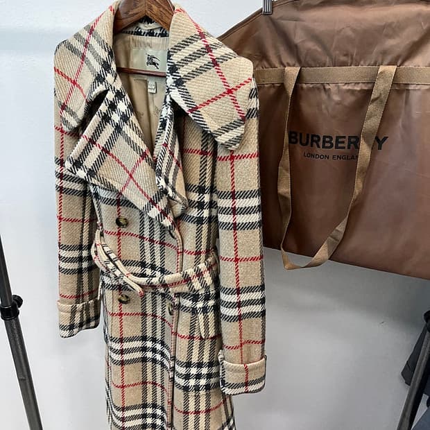 여) 버버리 런던 노바체크 울 트렌치코트