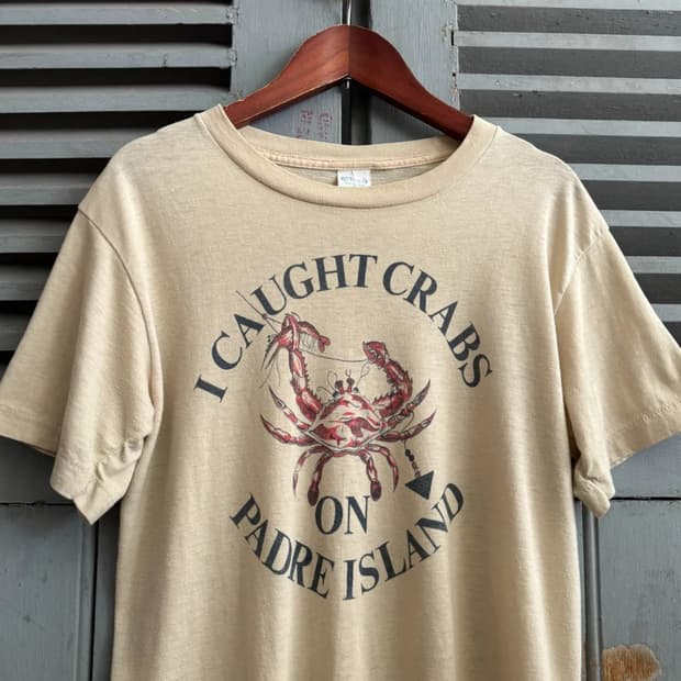 [M]90's USA 빈티지 I CAUGHT CRABS 티셔츠
