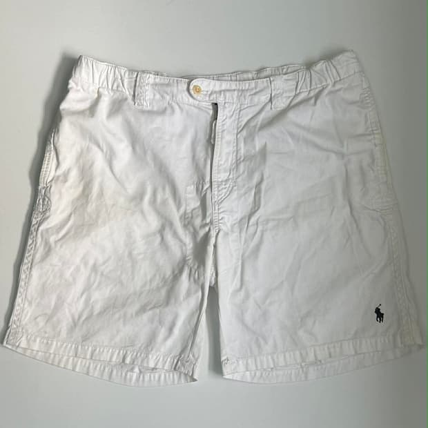 [XL] 폴로 랄프로렌 화이트 코튼 쇼츠 하프 팬츠 반바지