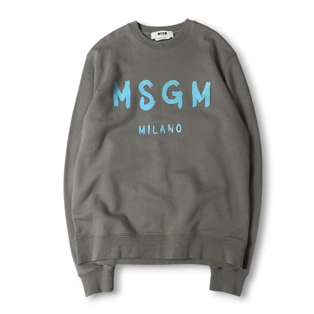 MSGM 블루 페인팅 차콜 맨투맨 M