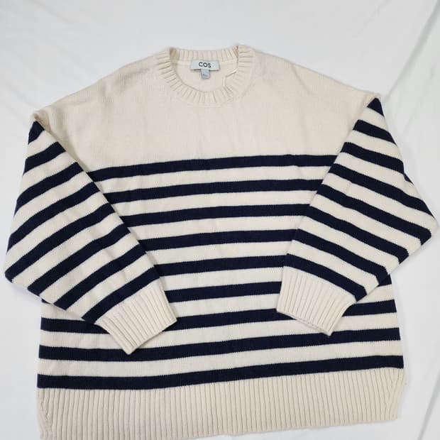 코스 스트라이프 아이보리 네이비 니트